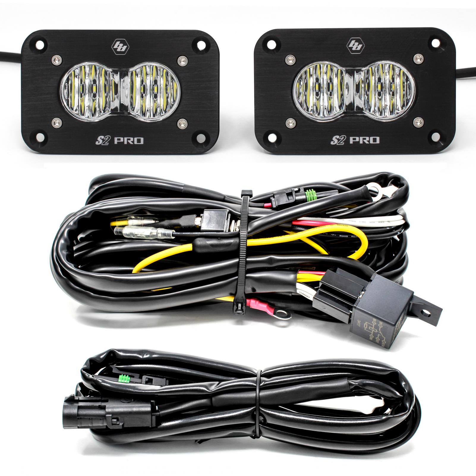 S2 Pro Black Flush Mount LED Light Pod Reverse Kit Wide Cornering 487807