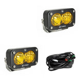 S2 Pro Black LED Auxiliary Light Pod Pair Driving/Combo Baja Amber 487813