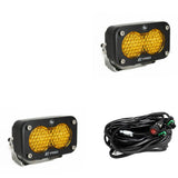 S2 Pro Black LED Auxiliary Light Pod Pair Work/Scene Baja Amber 487816