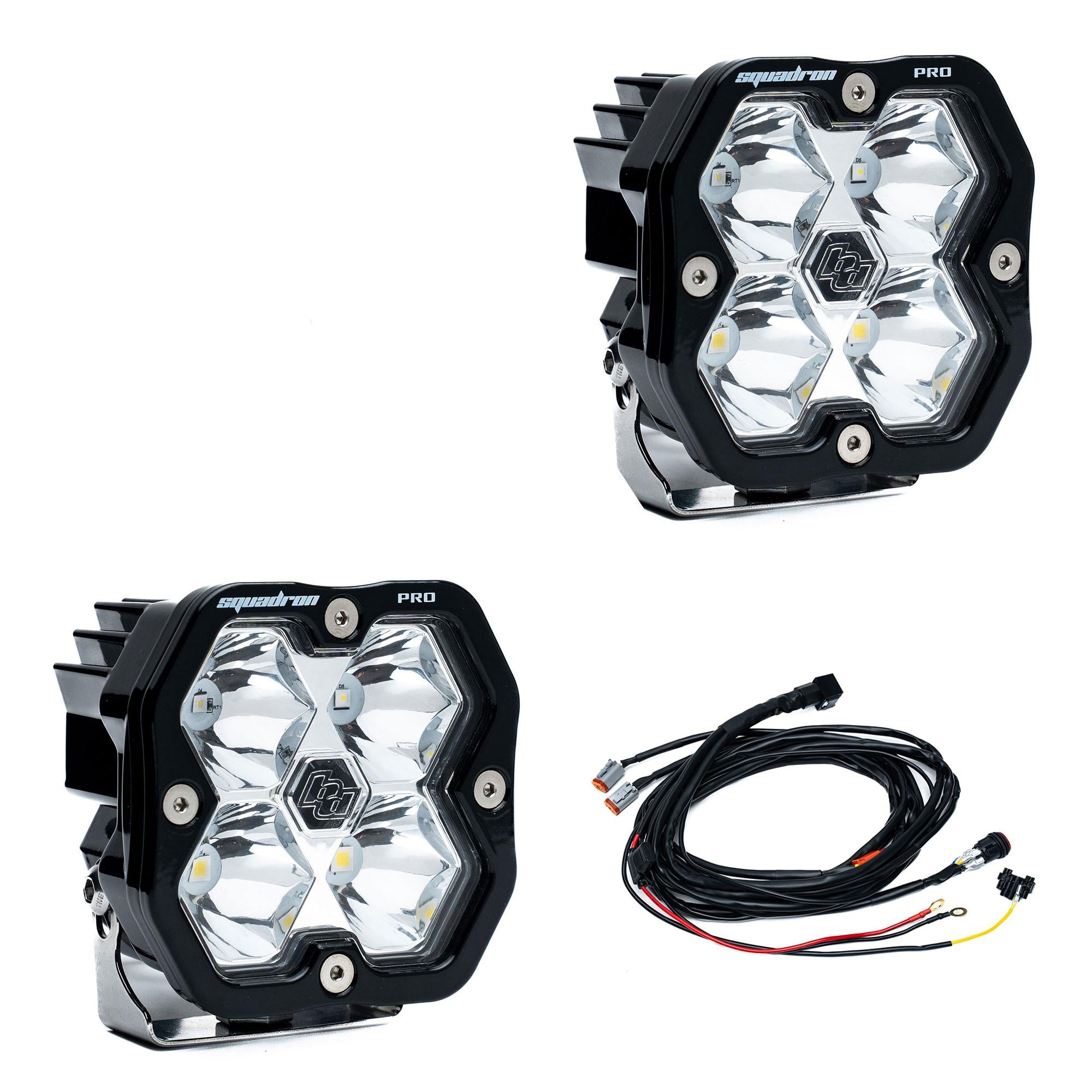 Squadron 2.0 Pro Black LED Auxiliary Light Pod Pair Spot Clear Yes Toggle On/Off 49-7801-2