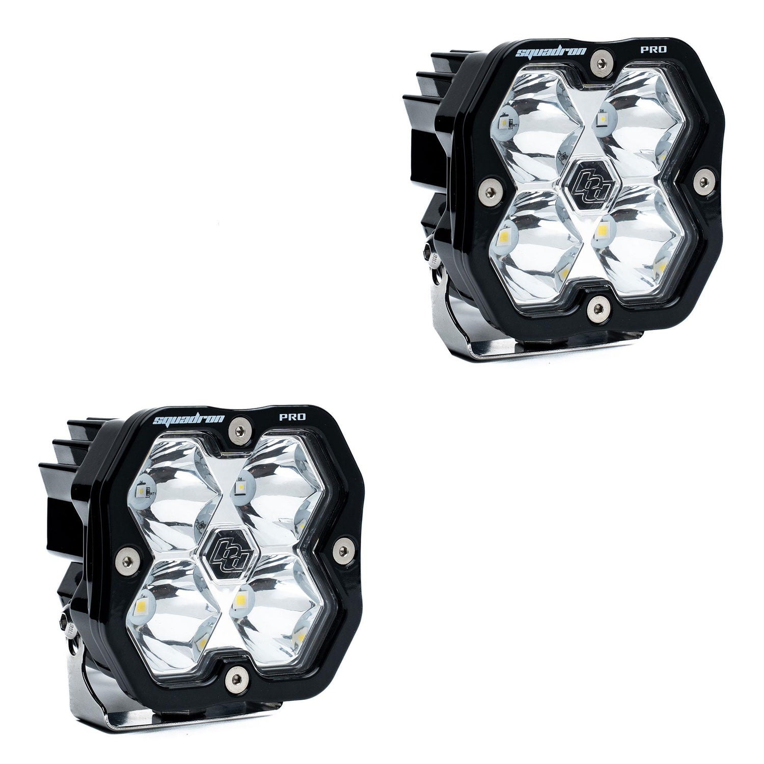 Squadron 2.0 Pro Black LED Auxiliary Light Pod Pair Spot Clear No 49-7801-2NH