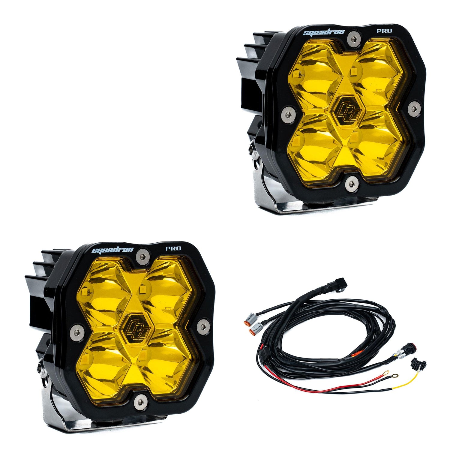 Squadron 2.0 Pro Black LED Auxiliary Light Pod Pair Spot Baja Amber Yes Toggle On/Off 49-7811-2