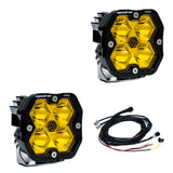 Squadron 2.0 Pro Black LED Auxiliary Light Pod Pair Spot Baja Amber Yes Toggle On/Off 49-7811-2
