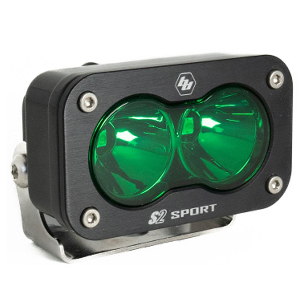 S2 Sport Black LED Auxiliary Light Pod Spot Green 540001GR