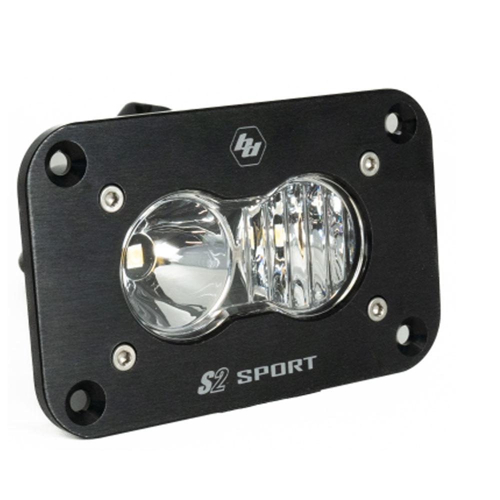 S2 Sport Black Flush Mount LED Auxiliary Light Pod Driving/Combo Clear 541003