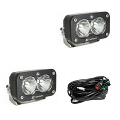 S2 Sport Black LED Auxiliary Light Pod Pair Spot Clear 547801