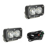 S2 Sport Black LED Auxiliary Light Pod Pair Driving/Combo Clear 547803