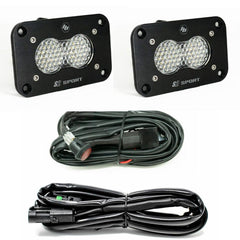 S2 Sport Black Flush Mount LED Light Pod Reverse Kit Work/Scene 547808