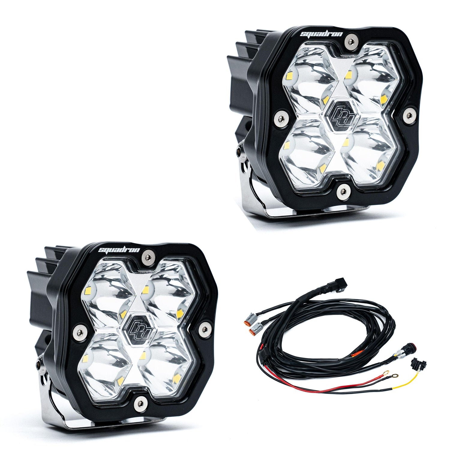 Squadron 2.0 Sport Black LED Auxiliary Light Pod Pair Spot Clear Yes 55-7801-2