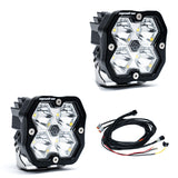 Squadron 2.0 Sport Black LED Auxiliary Light Pod Pair Spot Clear Yes 55-7801-2