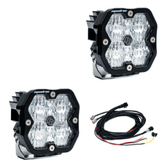 Squadron 2.0 Sport Black LED Auxiliary Light Pod Pair Wide Cornering Clear Yes 55-7805-2