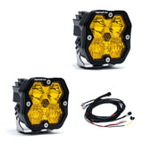 Squadron 2.0 Sport Black LED Auxiliary Light Pod Pair Driving/Combo Baja Amber Yes 55-7813-2