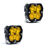 Squadron 2.0 Sport Black LED Auxiliary Light Pod Pair Driving/Combo Baja Amber No 55-7813-2NH