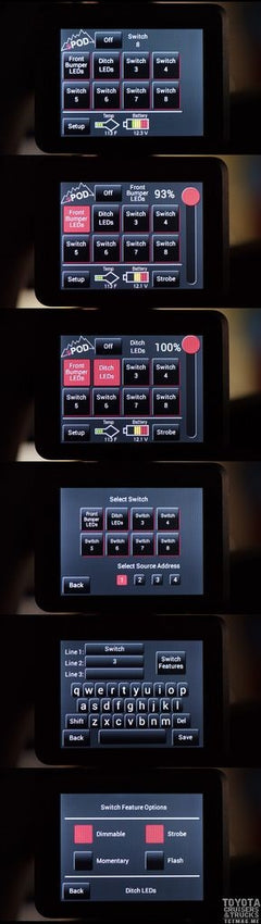 TJ Switch Panel 8 Circuit Source SE W/Touchscreen 97-06 Wrangler TJ sPOD 8-700-TS-TJ-GNJV