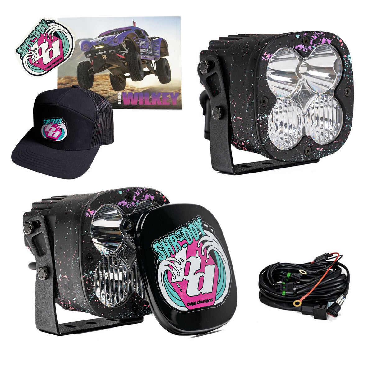 Baja Designs x Shreddy XL Pro Limited Edition LED Light Pod Pair 50-7803-WLK