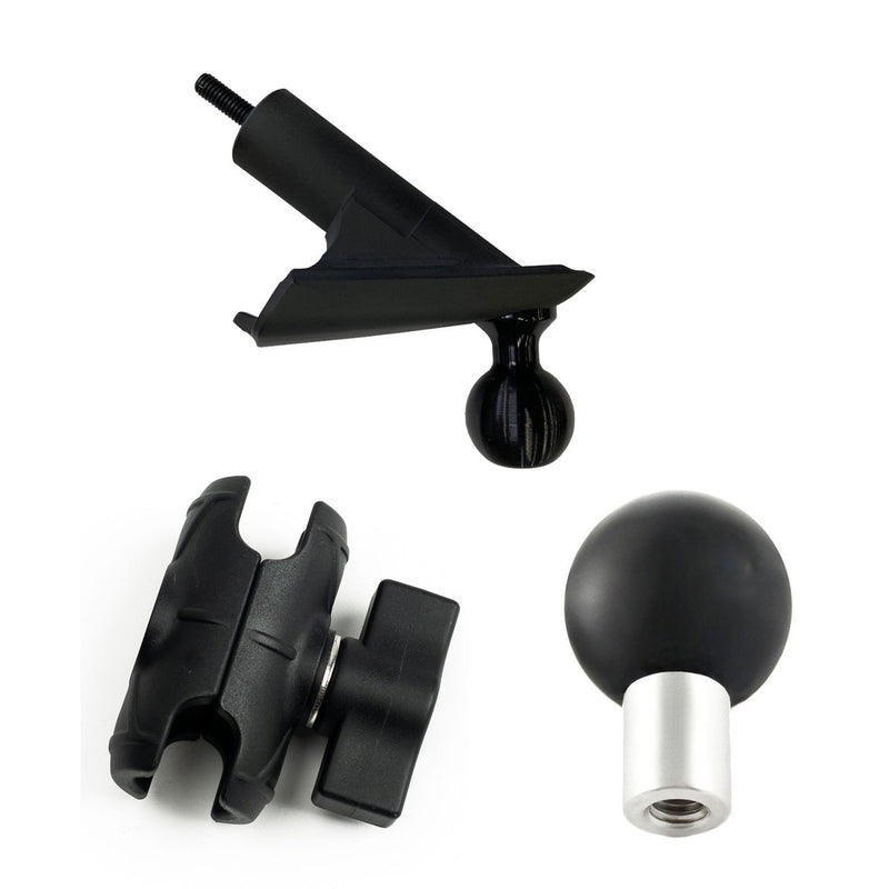 CMM A-Pillar Ball Mount/Double Socket Short Arm Extension/1-inch Ball Mount Package for sPOD Controllers - Jeep JL/JT 2018-23 200244_860245_860215_kit