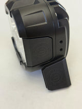 Black watch with visible brand logo on a white background