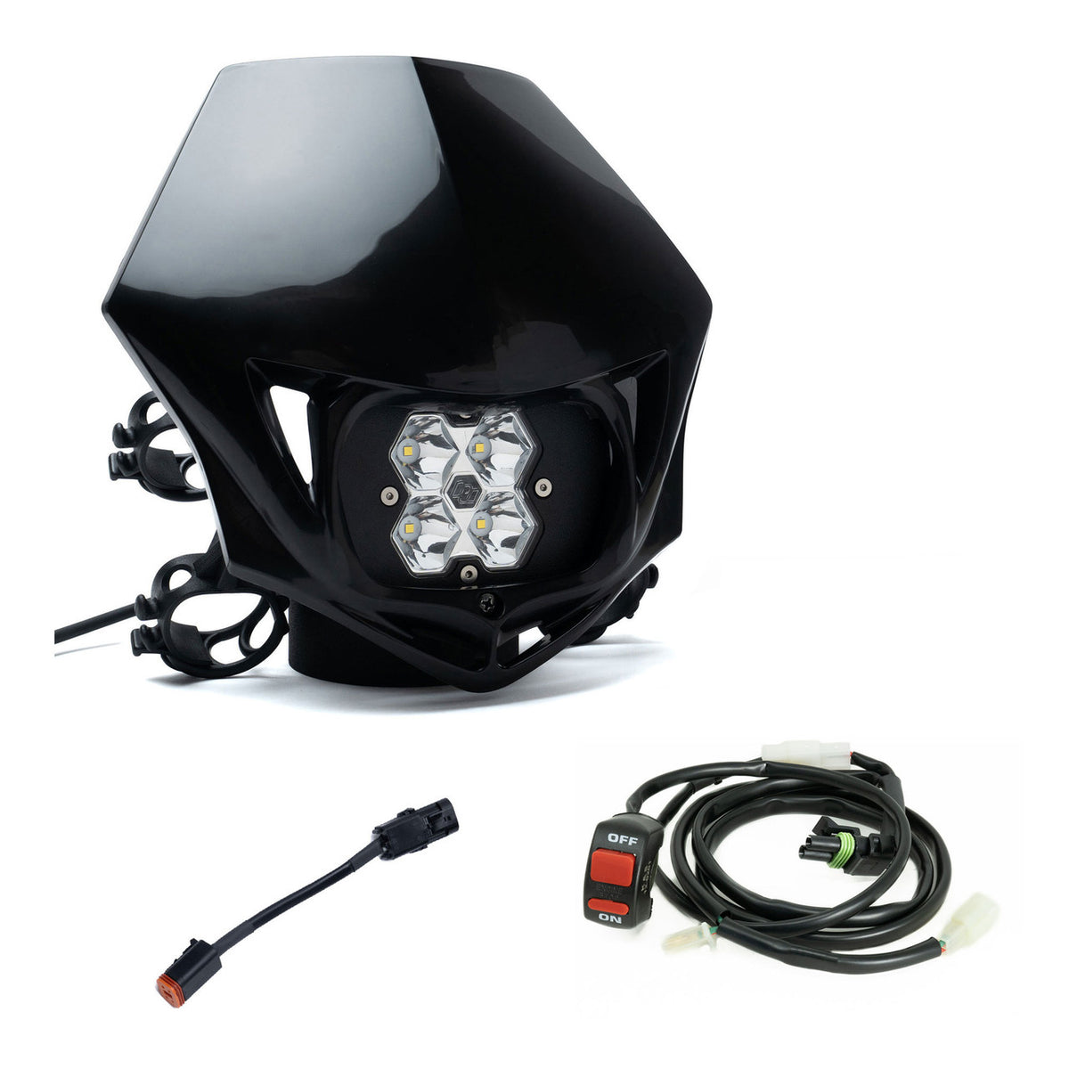 Squadron 2.0 Sport (D/C) Universal Headlight w/Shell / Wiring Harness Package - Honda CRF250R/450R 2013-2016 BD-hon-250r450r-13-16-bundle