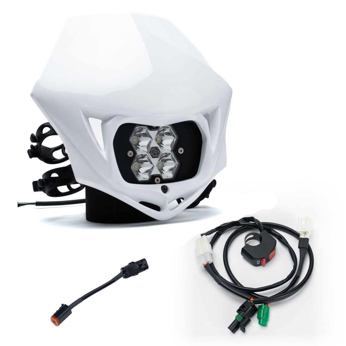 Squadron 2.0 Sport (D/C) Universal Headlight w/Shell / Wiring Harness Package - Kawasaki KX250F/450F 2009-18 BD-Kaw-250F450F-09-18-Bundle